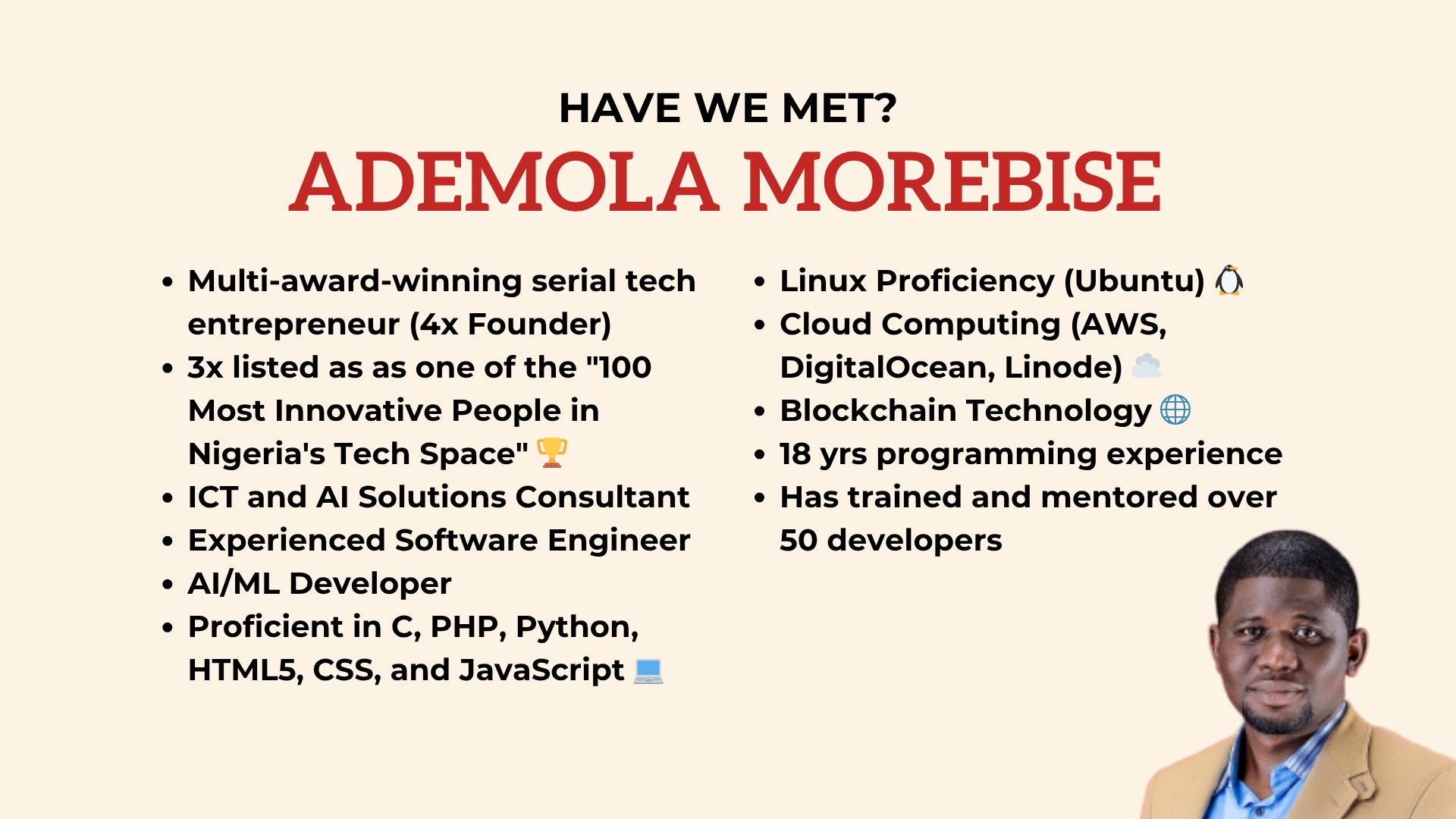 Meet Ademola Morebise